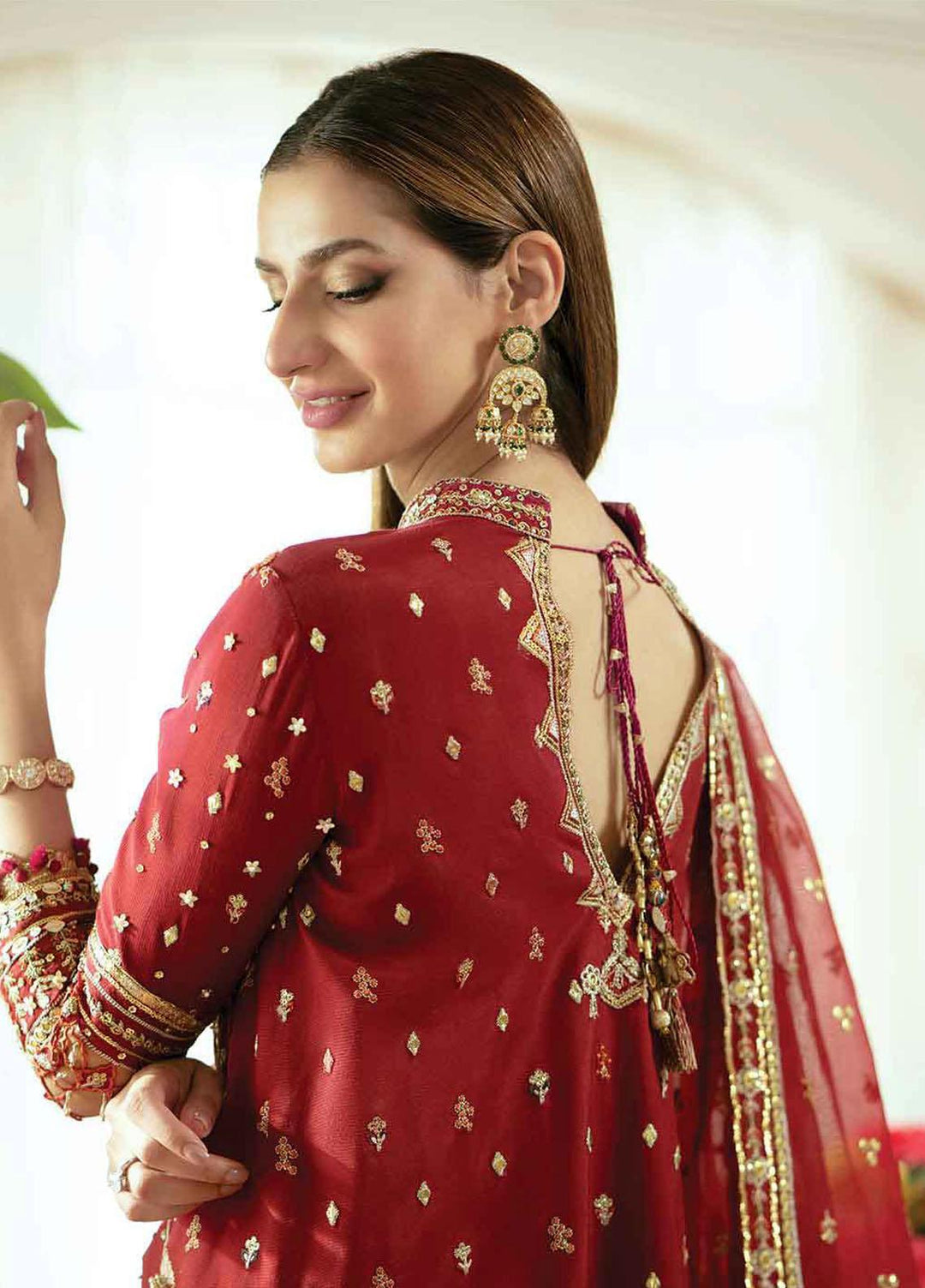 Dilnaaz By Qalamkar Embroidered Raw Silk Suits Unstitched 3 Piece QLM23DZ DN-3 Zaina - Wedding Collection