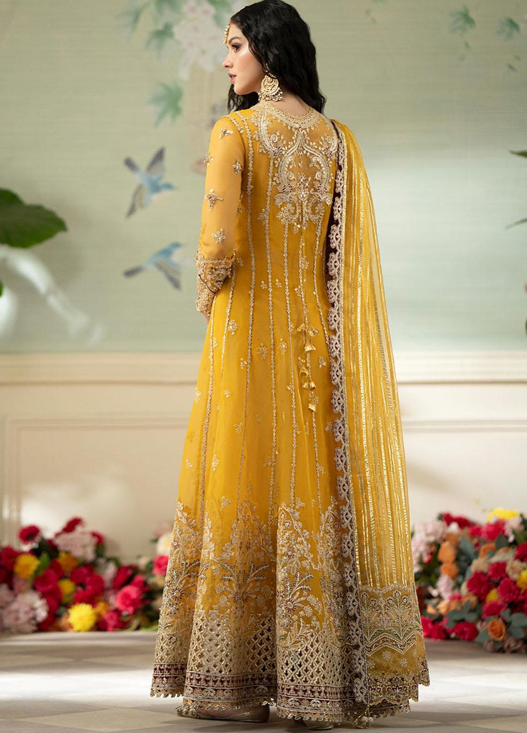 Dilnaaz By Qalamkar Embroidered Organza Suits Unstitched 4 Piece QLM23DZ DN-4 Kanza - Wedding Collection