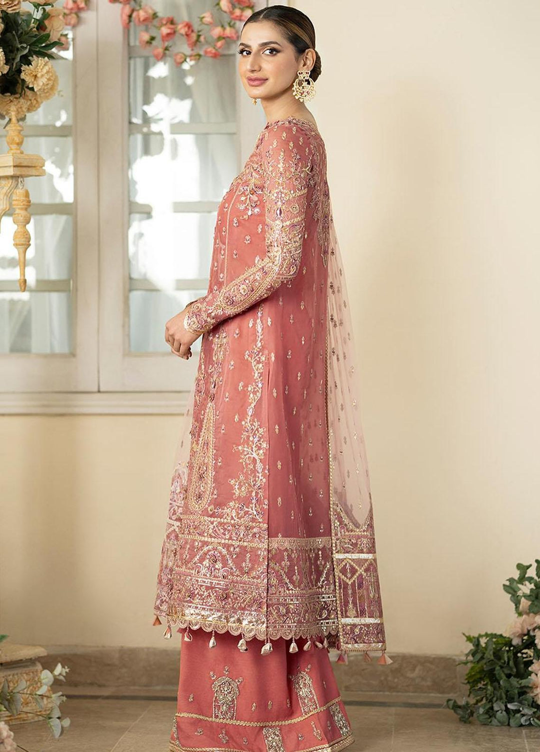 Dilnaaz By Qalamkar Embroidered Organza Suits Unstitched 4 Piece QLM23DZ DN-5 Samara - Wedding Collection