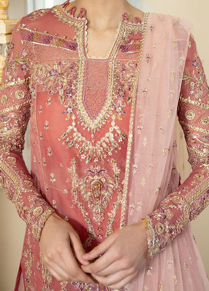 Dilnaaz By Qalamkar Embroidered Organza Suits Unstitched 4 Piece QLM23DZ DN-5 Samara - Wedding Collection