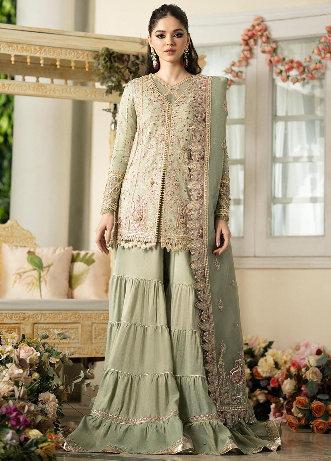 Dilnaaz By Qalamkar Embroidered Missouri Suits Unstitched 3 Piece QLM23DZ DN-6 Fariza - Wedding Collection