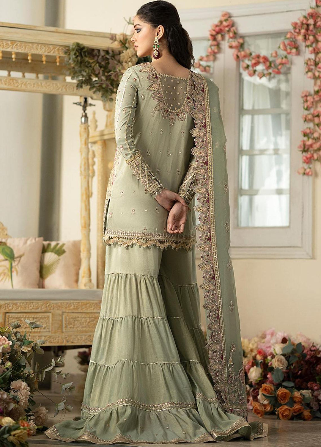 Dilnaaz By Qalamkar Embroidered Missouri Suits Unstitched 3 Piece QLM23DZ DN-6 Fariza - Wedding Collection