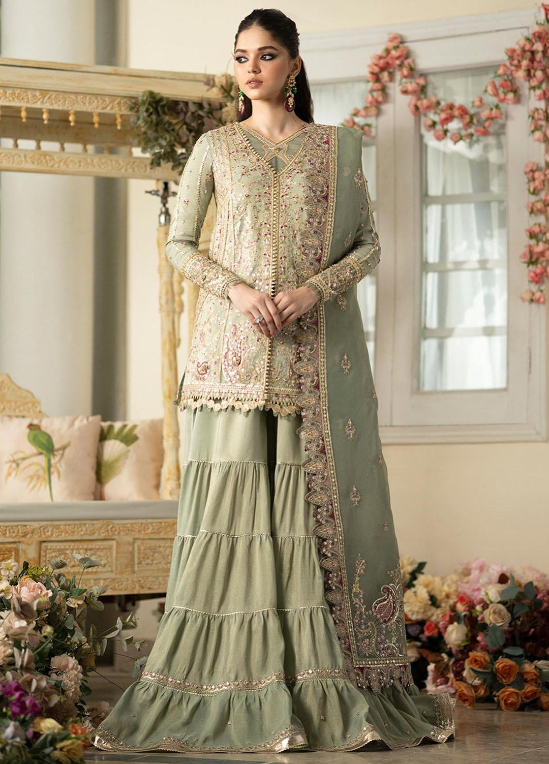 Dilnaaz By Qalamkar Embroidered Missouri Suits Unstitched 3 Piece QLM23DZ DN-6 Fariza - Wedding Collection