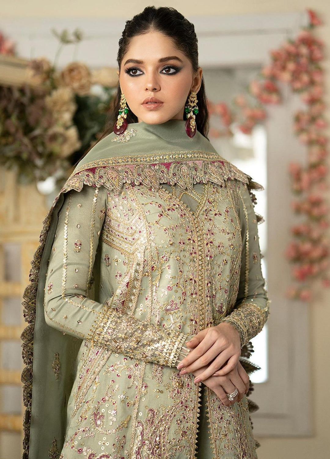 Dilnaaz By Qalamkar Embroidered Missouri Suits Unstitched 3 Piece QLM23DZ DN-6 Fariza - Wedding Collection