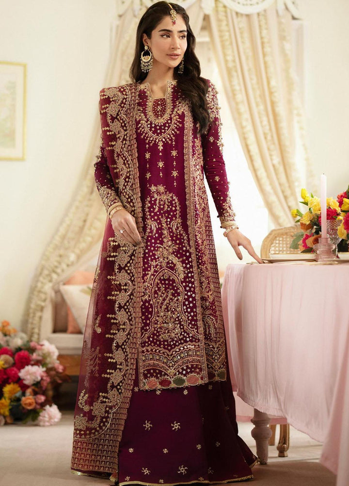 Dilnaaz By Qalamkar Embroidered Raw Silk Suits Unstitched 3 Piece QLM23DZ DN-7 Aleena - Wedding Collection