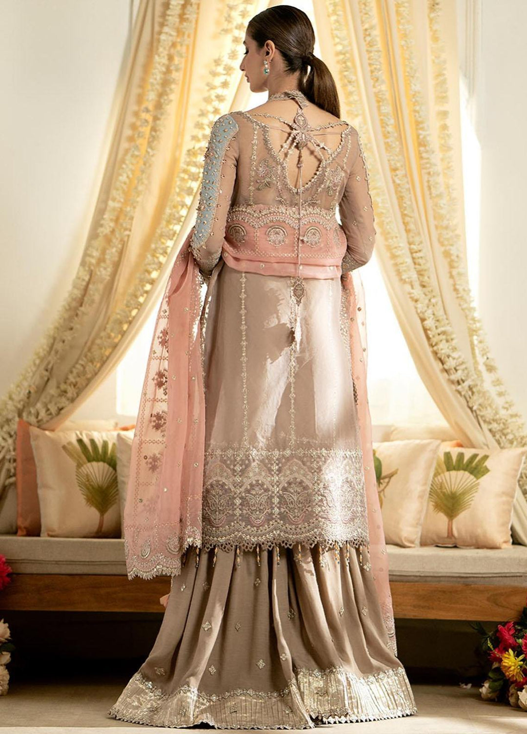 Dilnaaz By Qalamkar Embroidered Organza Suits Unstitched 3 Piece QLM23DZ DN-8 Inaya - Wedding Collection