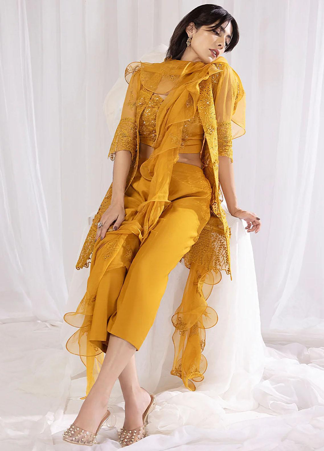 Diva By Izel Embroidered Chiffon Suits Unstitched 4 Piece IZL23DV Kesha - Luxury Collection