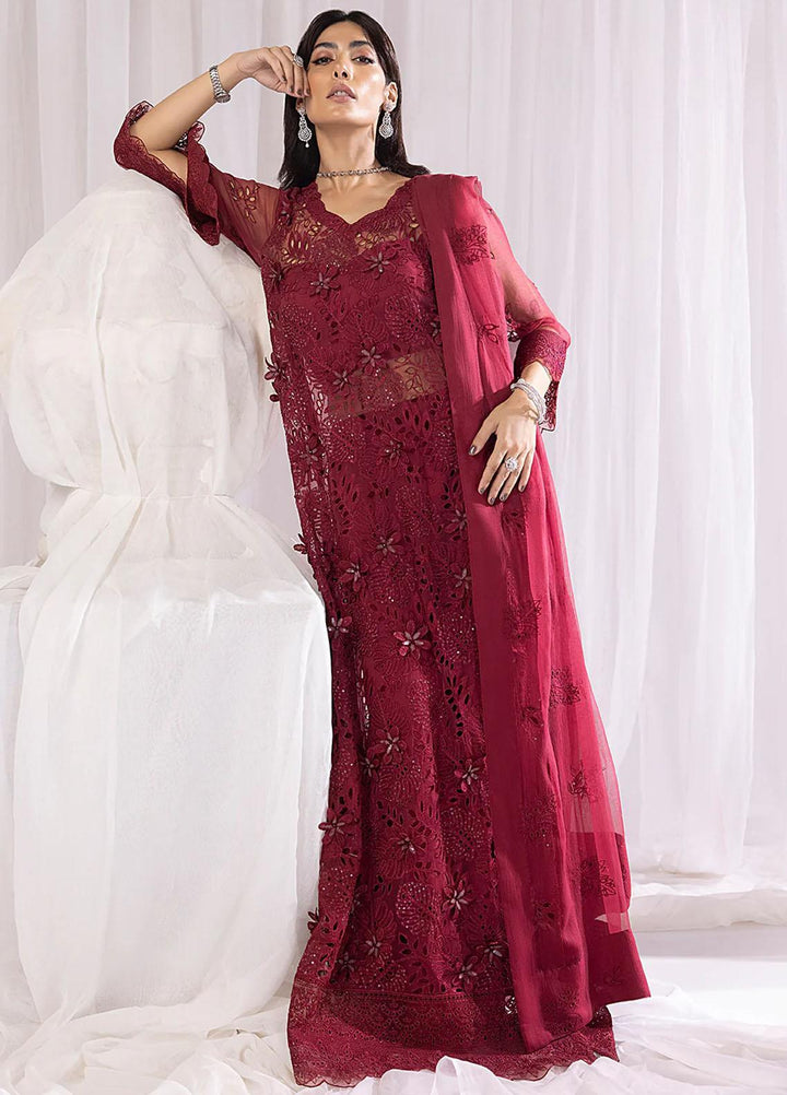 Diva By Izel Embroidered Chiffon Suits Unstitched 4 Piece IZL23DV Rossa - Luxury Collection