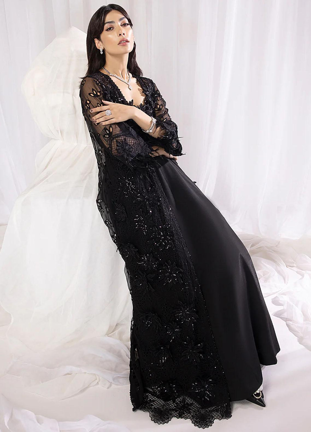 Diva By Izel Embroidered Chiffon Suits Unstitched 4 Piece IZL23DV Ziba - Luxury Collection