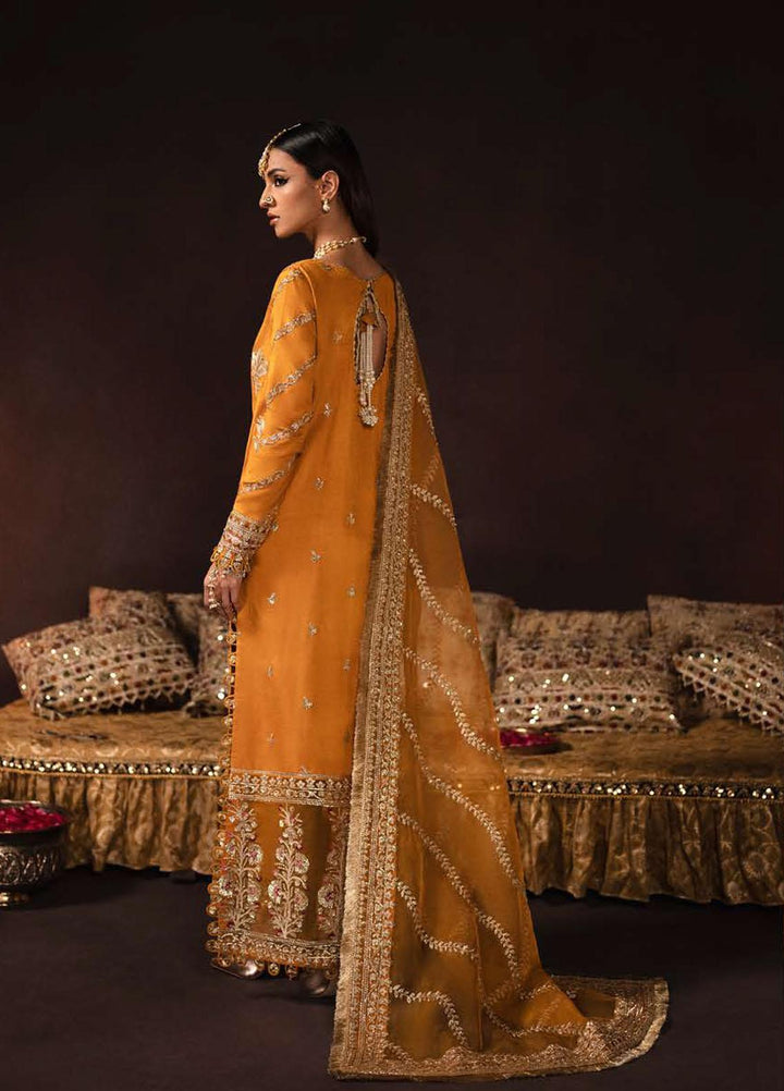 Divani By Afrozeh Embroidered Raw Silk Suits Unstitched 3 Piece AF22D 006 Amaltas - Luxury Collection