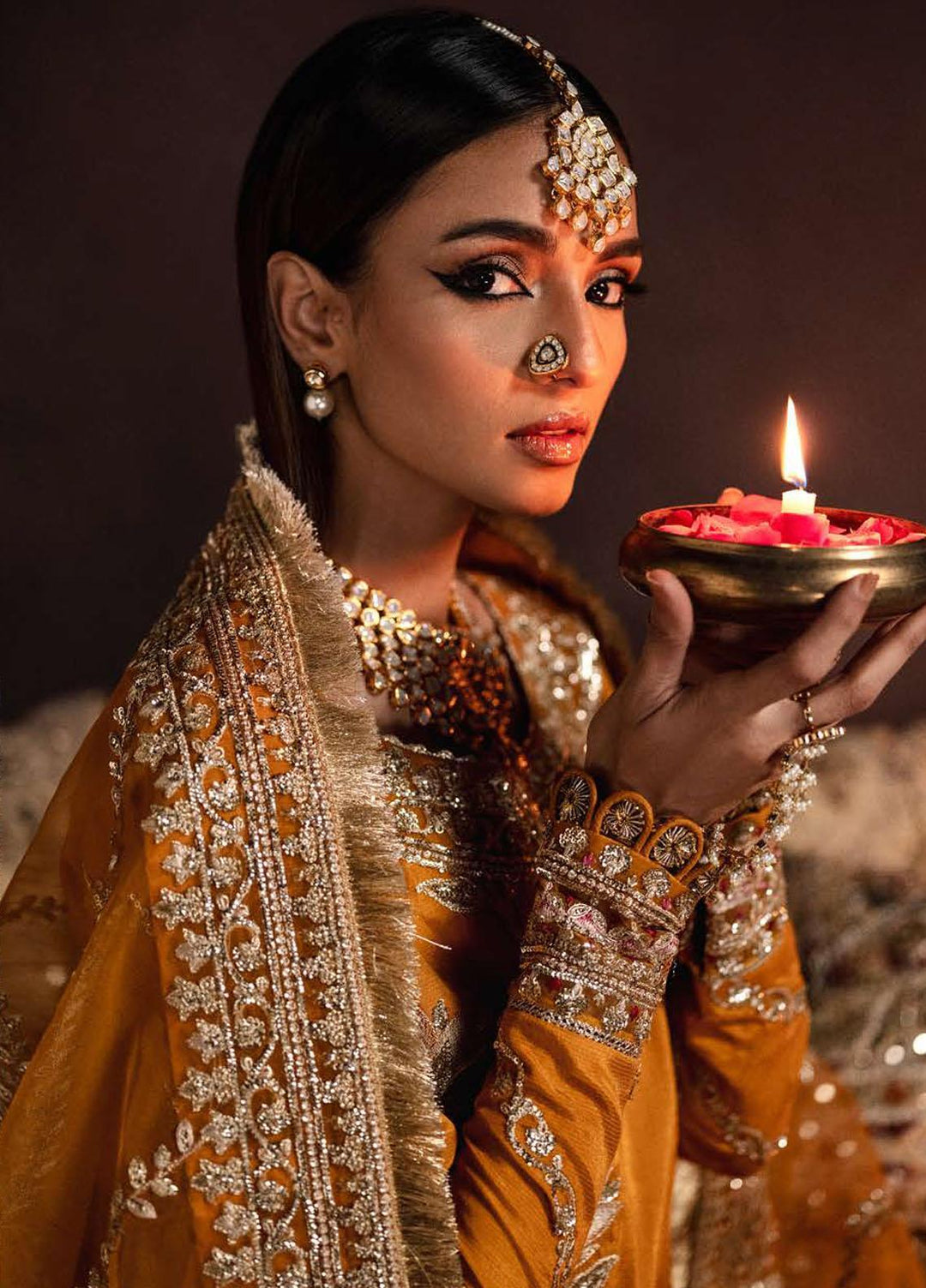 Divani By Afrozeh Embroidered Raw Silk Suits Unstitched 3 Piece AF22D 006 Amaltas - Luxury Collection