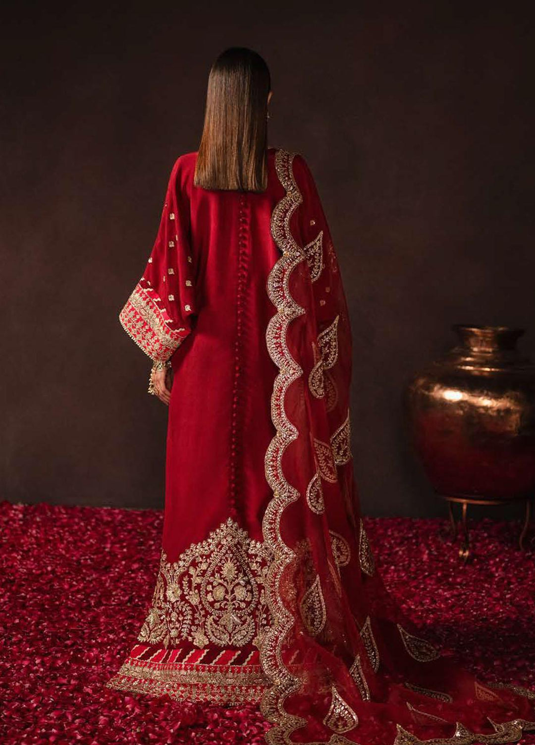 Divani By Afrozeh Embroidered Raw Silk Suits Unstitched 3 Piece AF22D 007 Mushk - Luxury Collection