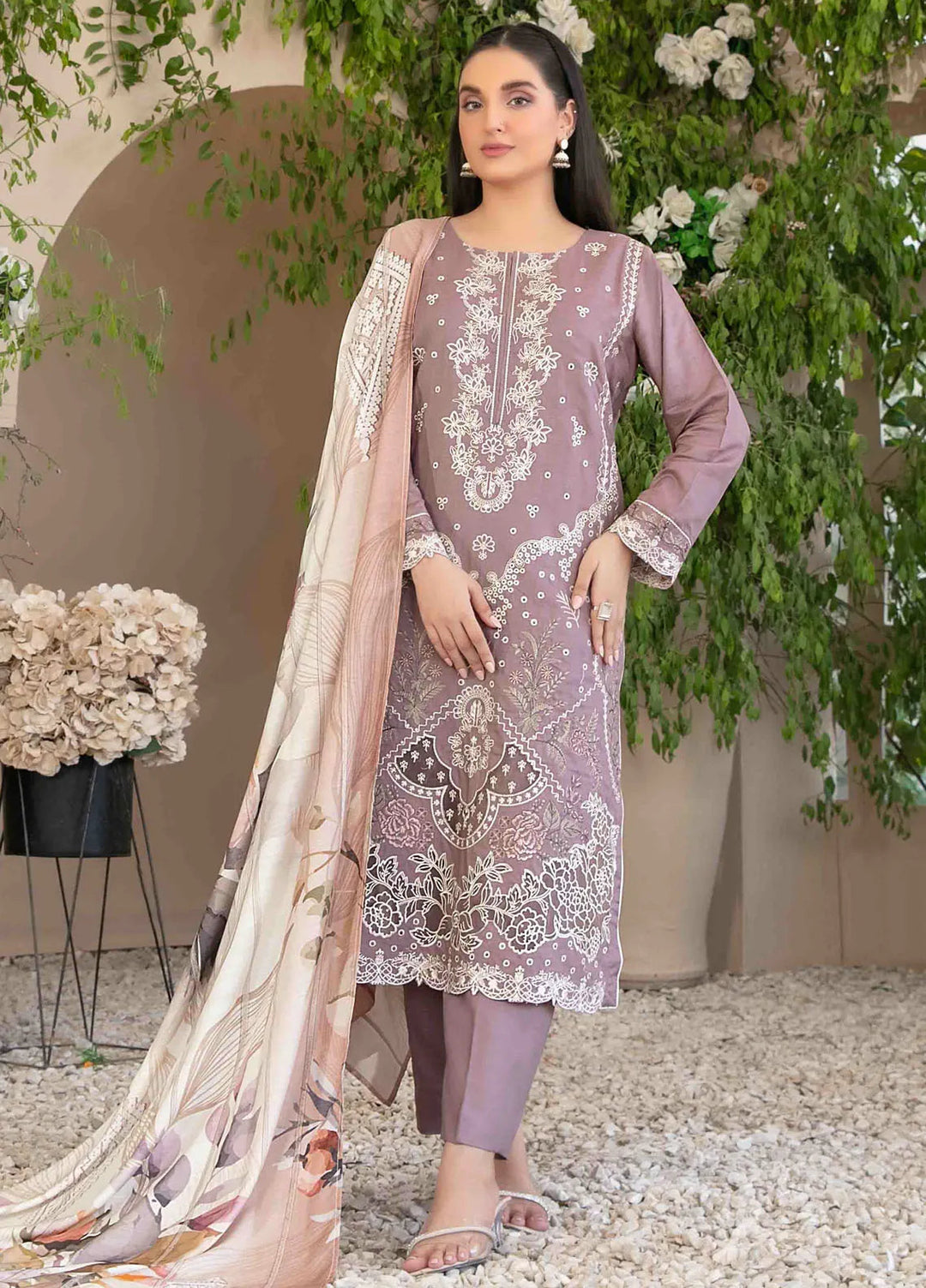 Dorsa by Tawakkal Fabrics Embroidered Slub Suit Unstitched 3 Piece TWF24D D-3715 - Winter Collection