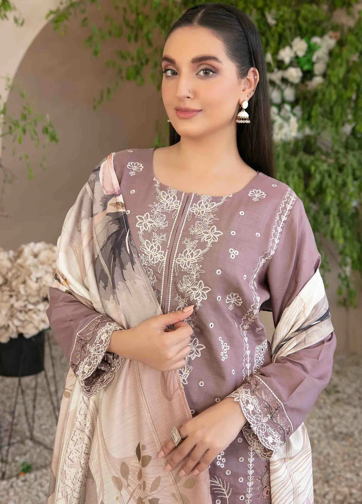 Dorsa by Tawakkal Fabrics Embroidered Slub Suit Unstitched 3 Piece TWF24D D-3715 - Winter Collection