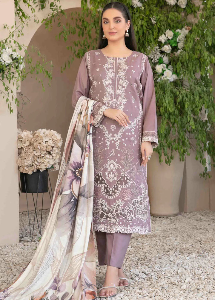 Dorsa by Tawakkal Fabrics Embroidered Slub Suit Unstitched 3 Piece TWF24D D-3715 - Winter Collection