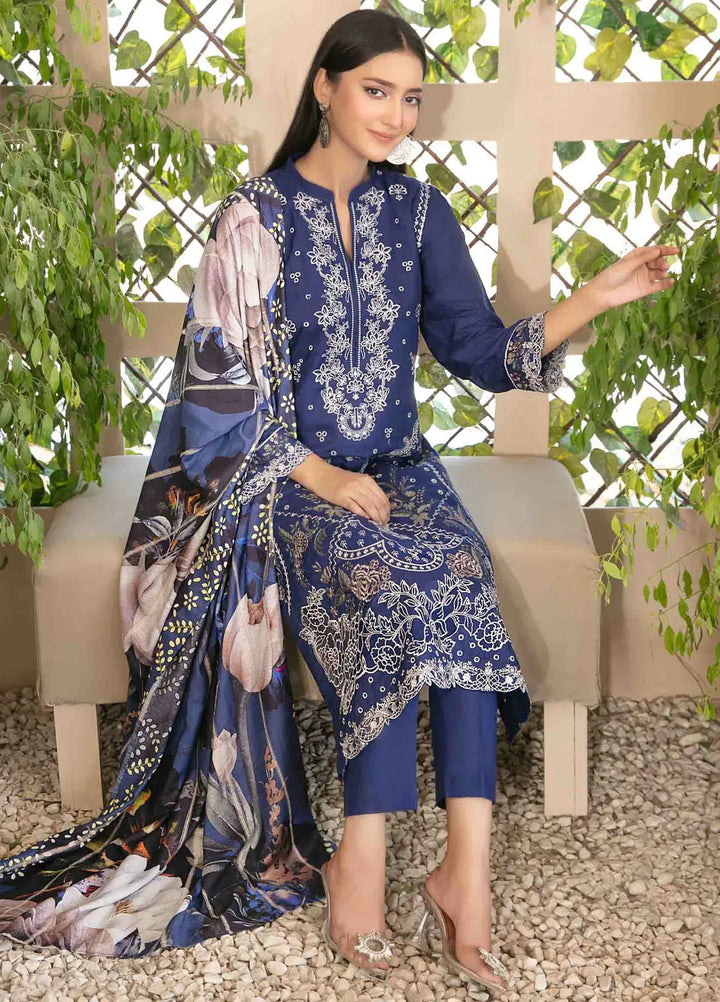 Dorsa by Tawakkal Fabrics Embroidered Slub Suit Unstitched 3 Piece TWF24D D-3716 - Winter Collection