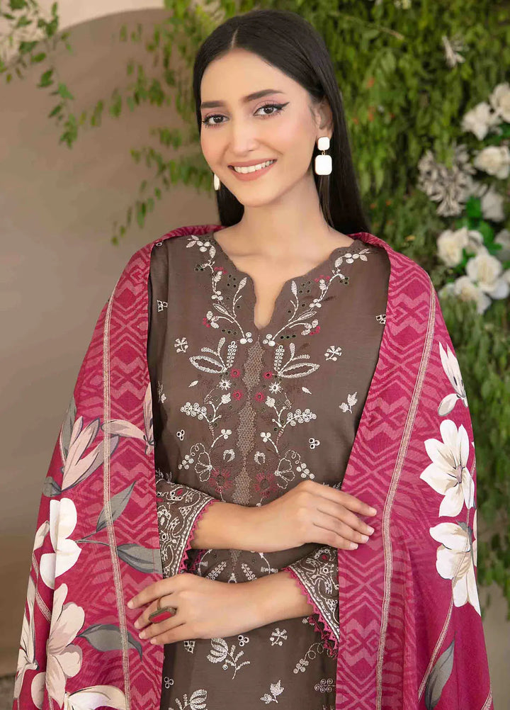 Dorsa by Tawakkal Fabrics Embroidered Slub Suit Unstitched 3 Piece TWF24D D-3717 - Winter Collection