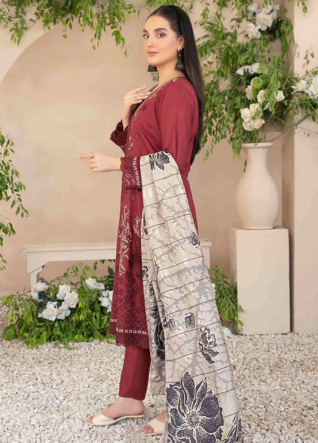 Minor Defect - Dorsa by Tawakkal Fabrics Embroidered Slub Suit Unstitched 3 Piece TWF24D D-3718 - Winter Collection