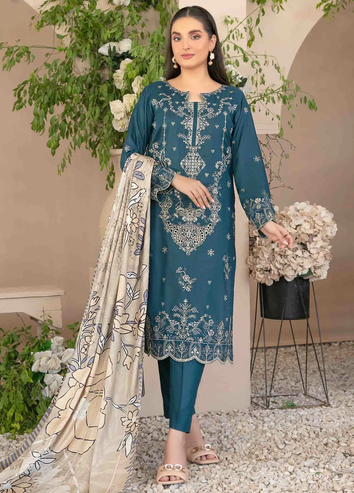 Dorsa by Tawakkal Fabrics Embroidered Slub Suit Unstitched 3 Piece TWF24D D-3719 - Winter Collection