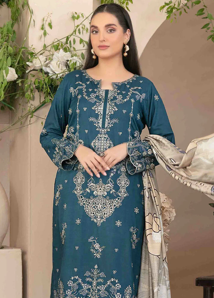Dorsa by Tawakkal Fabrics Embroidered Slub Suit Unstitched 3 Piece TWF24D D-3719 - Winter Collection