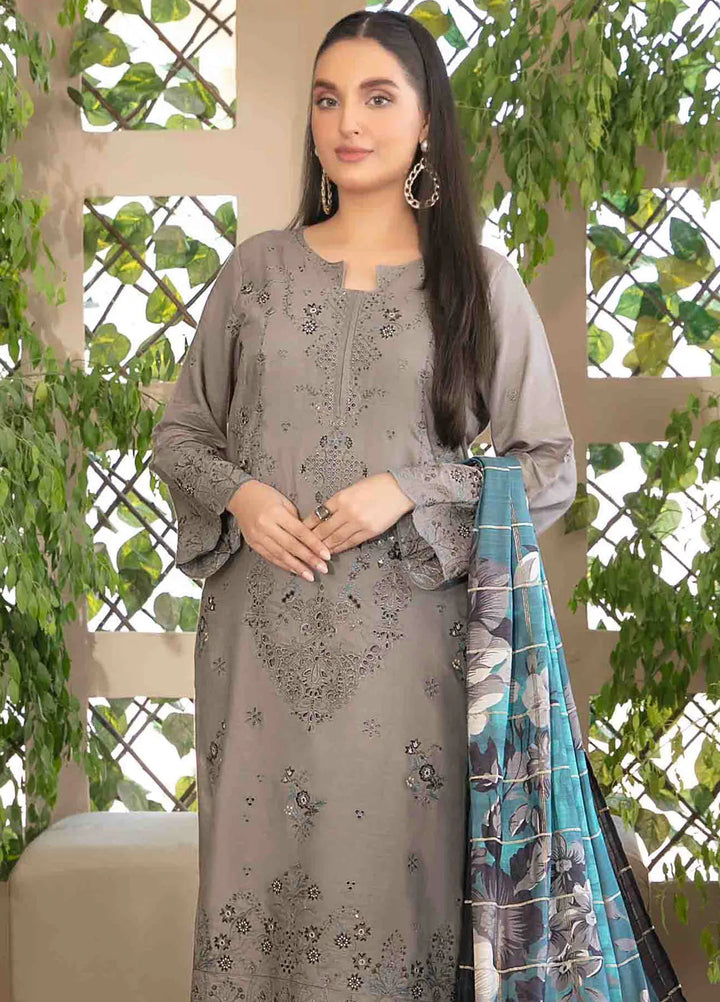 Dorsa by Tawakkal Fabrics Embroidered Slub Suit Unstitched 3 Piece TWF24D D-3720 - Winter Collection