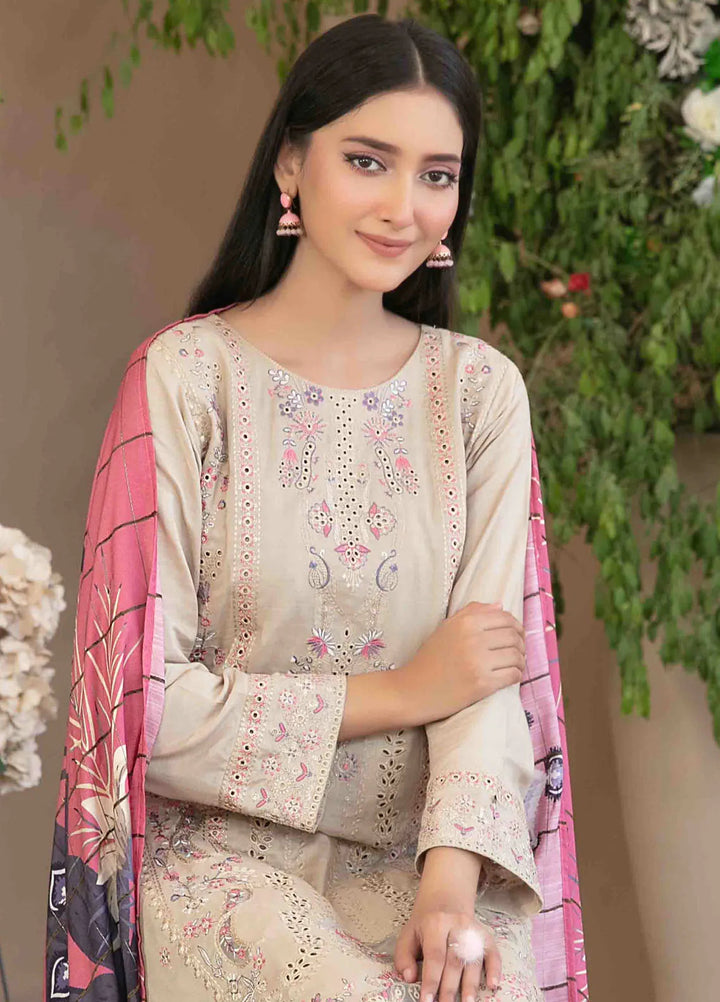 Dorsa by Tawakkal Fabrics Embroidered Slub Suit Unstitched 3 Piece TWF24D D-3722 - Winter Collection