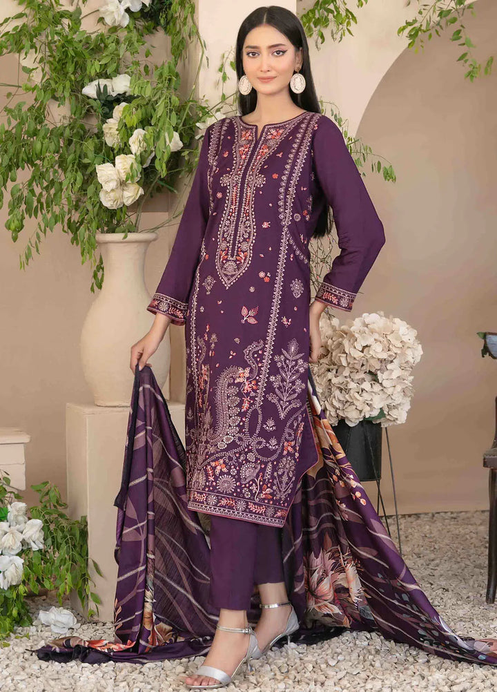 Dorsa by Tawakkal Fabrics Embroidered Slub Suit Unstitched 3 Piece TWF24D D-3723 - Winter Collection