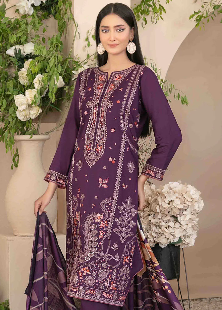 Dorsa by Tawakkal Fabrics Embroidered Slub Suit Unstitched 3 Piece TWF24D D-3723 - Winter Collection