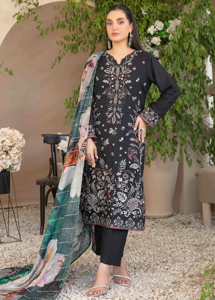 Dorsa by Tawakkal Fabrics Embroidered Slub Suit Unstitched 3 Piece TWF24D D-3724 - Winter Collection
