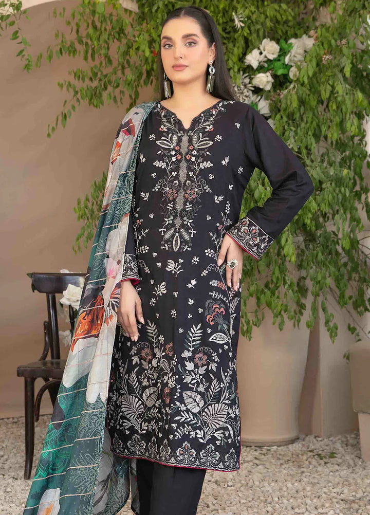 Dorsa by Tawakkal Fabrics Embroidered Slub Suit Unstitched 3 Piece TWF24D D-3724 - Winter Collection