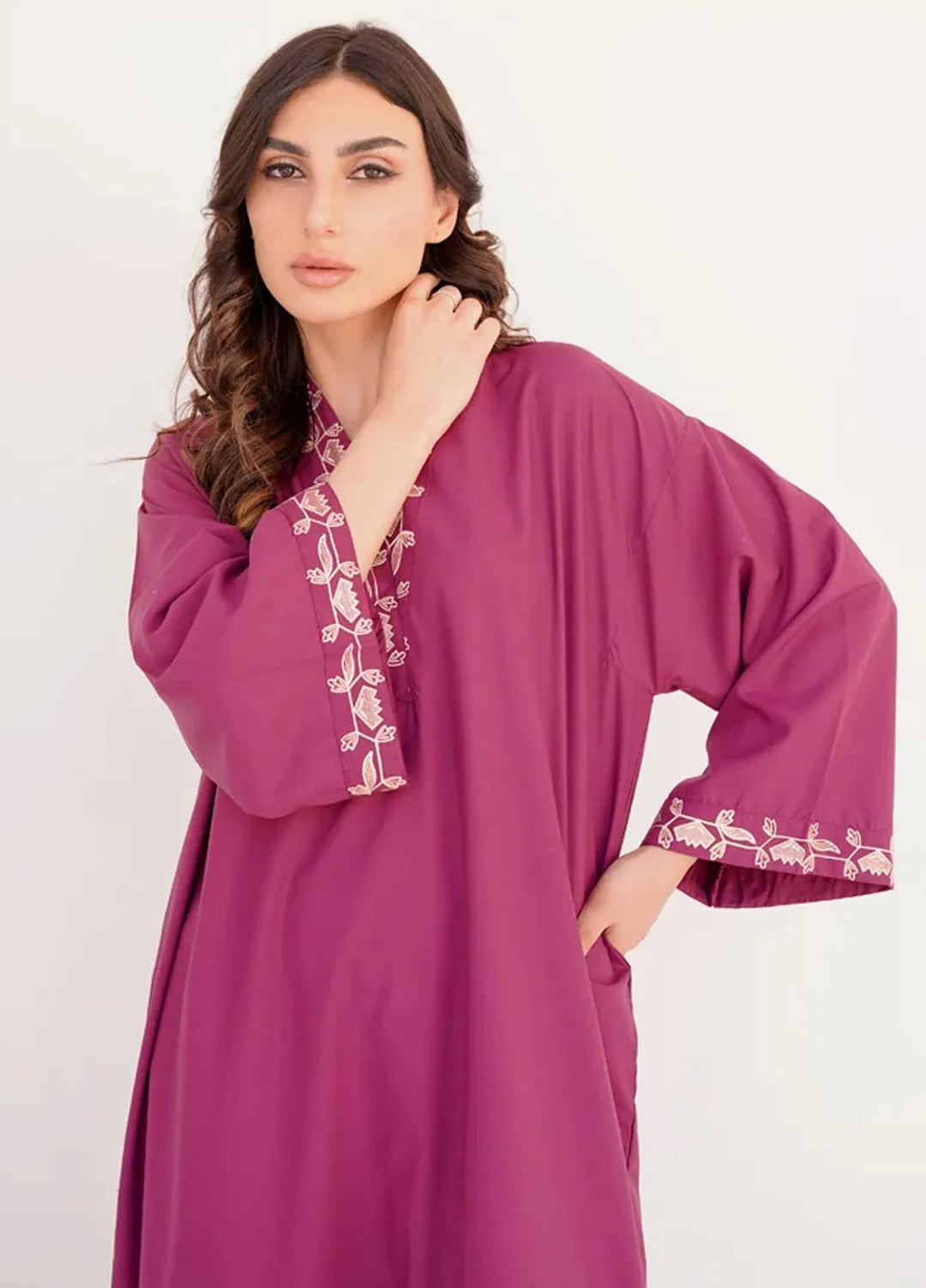 Dreamy Garden By Dhaga Pret Chikankari Dhaga 2 Piece Suit Hot Pink