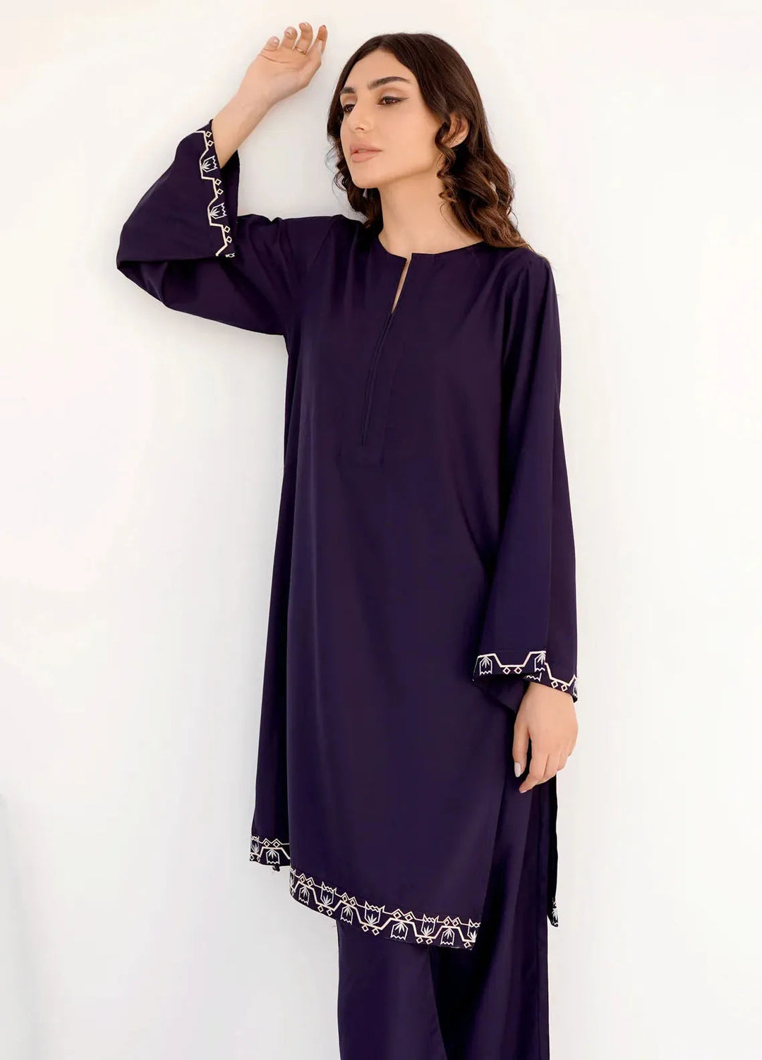 Dreamy Garden By Dhaga Pret Viscose 2 Piece Suit Indigo