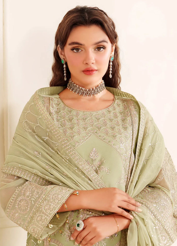 Dua By Alizeh Embroidered Chiffon Suit Unstitched 3 Piece AFB24D D-02 Reet - Formal Collection