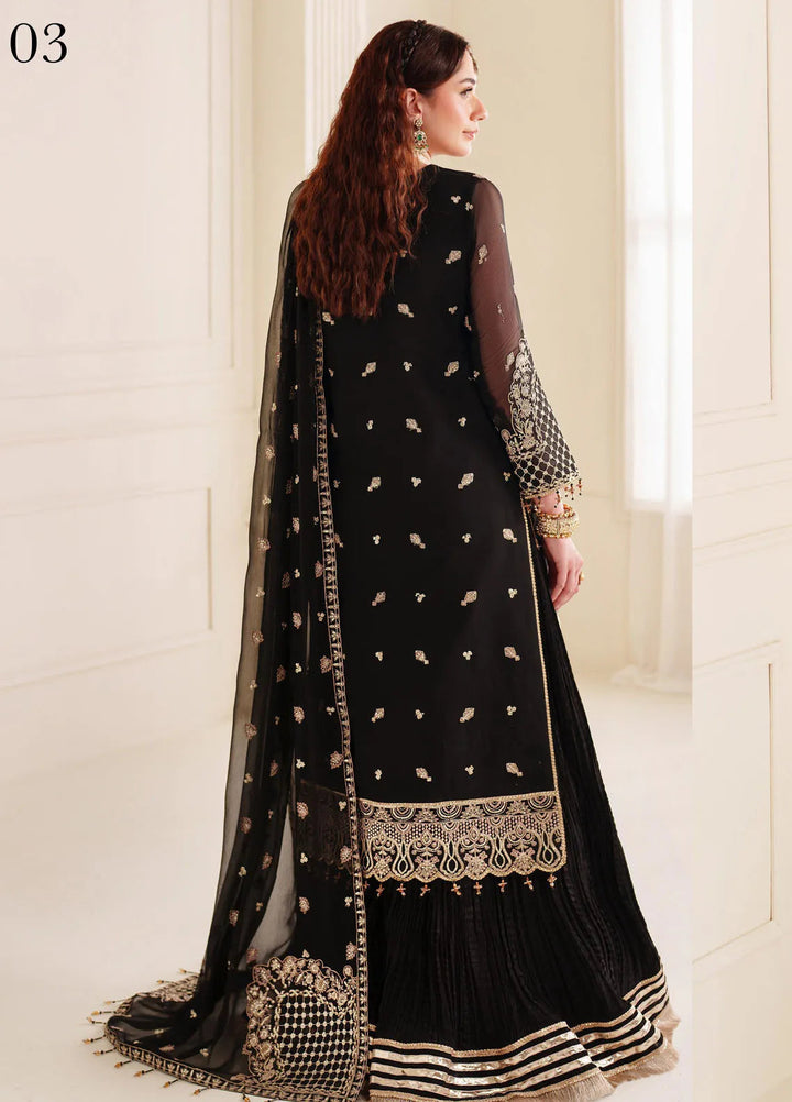 Dua By Alizeh Embroidered Chiffon Suit Unstitched 3 Piece AFB24D D-03 Soha - Formal Collection