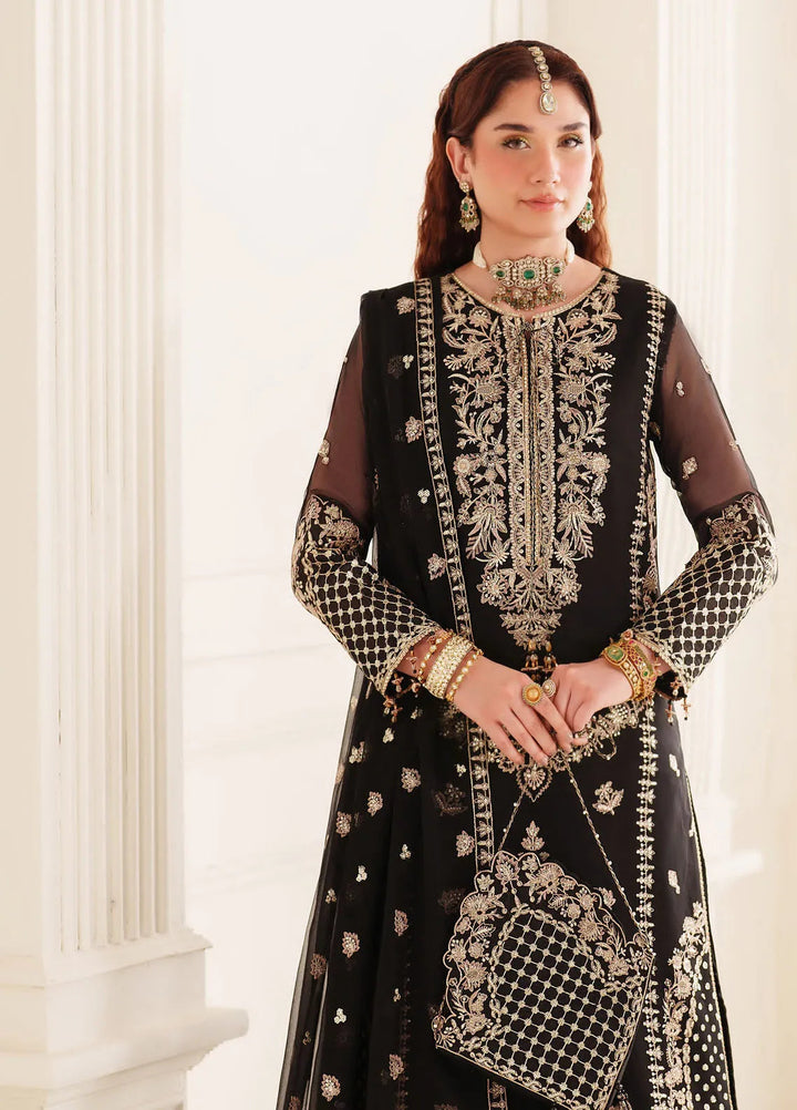 Dua By Alizeh Embroidered Chiffon Suit Unstitched 3 Piece AFB24D D-03 Soha - Formal Collection