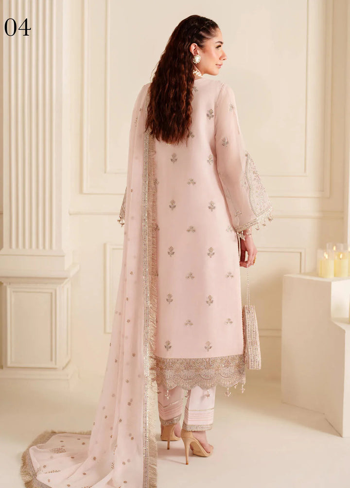 Dua By Alizeh Embroidered Chiffon Suit Unstitched 3 Piece AFB24D D-04 Diya - Formal Collection