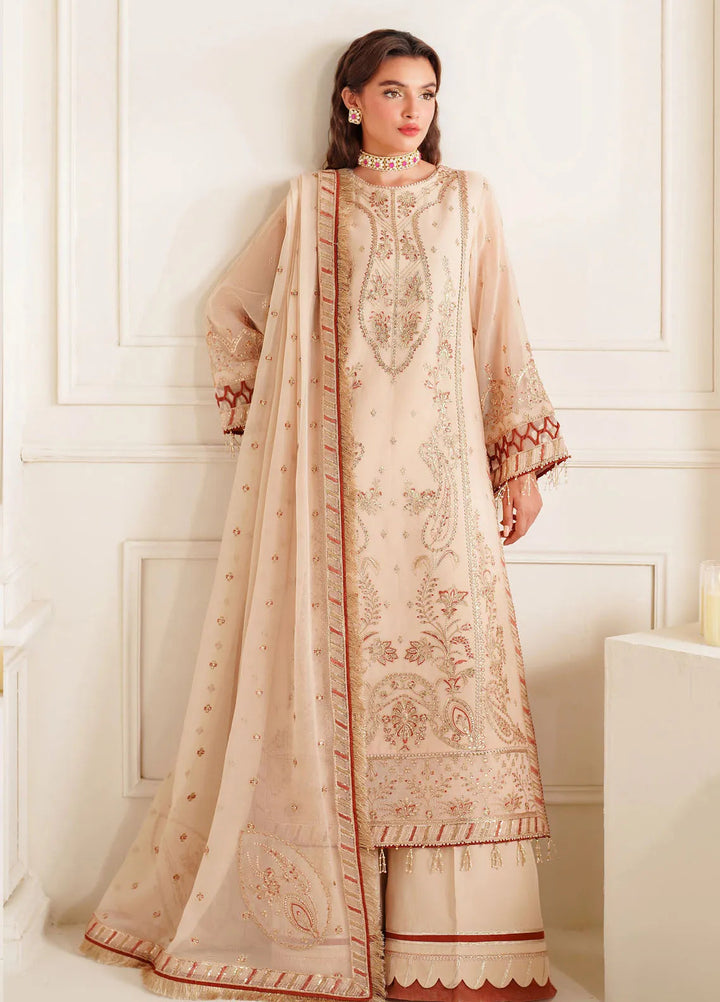 Dua By Alizeh Embroidered Chiffon Suit Unstitched 3 Piece AFB24D D-06 Emel - Formal Collection