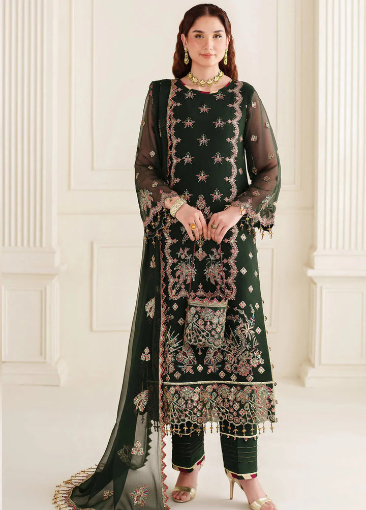 Dua By Alizeh Embroidered Chiffon Suit Unstitched 3 Piece AFB24D D-07 Hoor - Formal Collection
