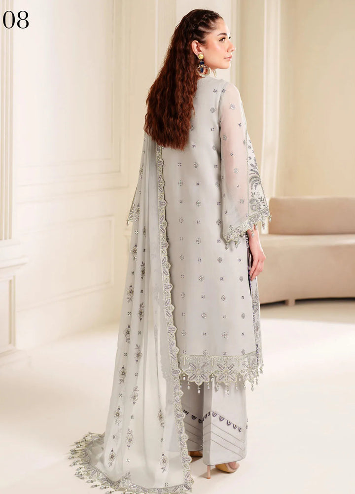 Dua By Alizeh Embroidered Chiffon Suit Unstitched 3 Piece AFB24D D-8 Payal - Formal Collection