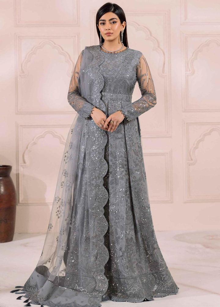 Dua By Alizeh Fashion Embroidered Net Suits Unstitched 3 Piece AFB23DU D-1B Khirad - Festive Collection