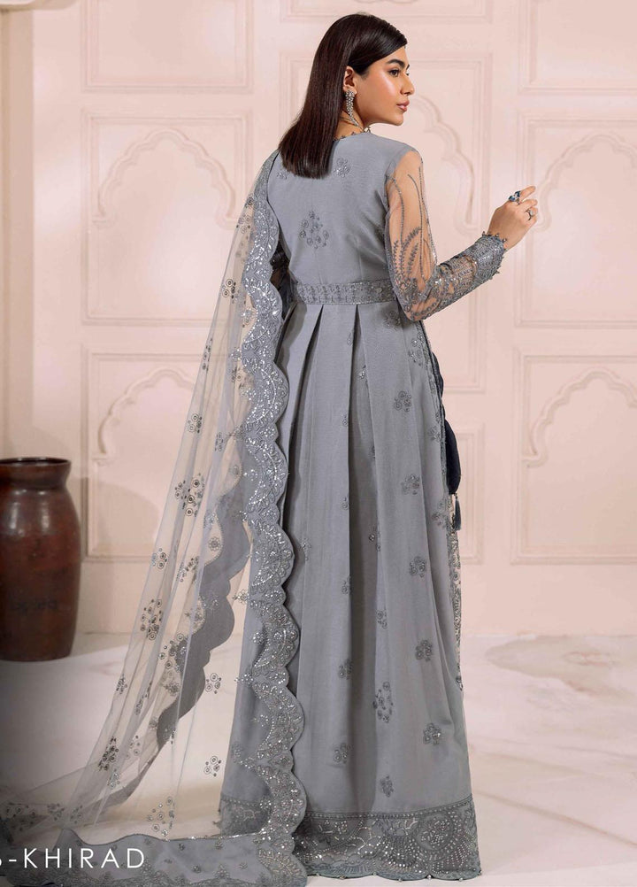 Dua By Alizeh Fashion Embroidered Net Suits Unstitched 3 Piece AFB23DU D-1B Khirad - Festive Collection