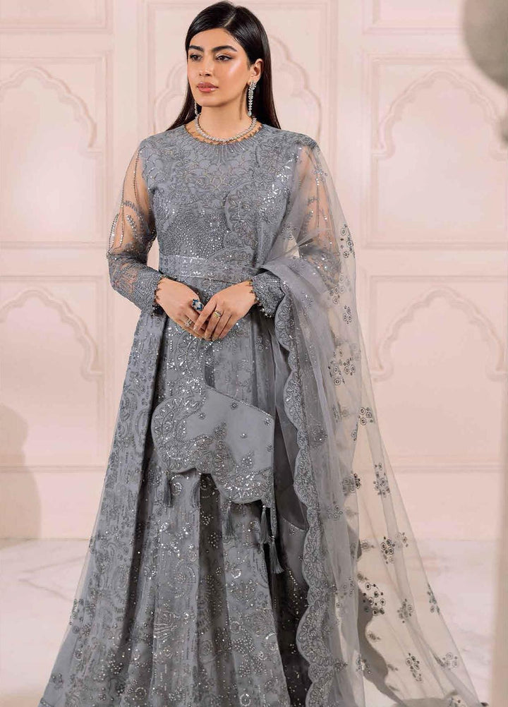 Dua By Alizeh Fashion Embroidered Net Suits Unstitched 3 Piece AFB23DU D-1B Khirad - Festive Collection