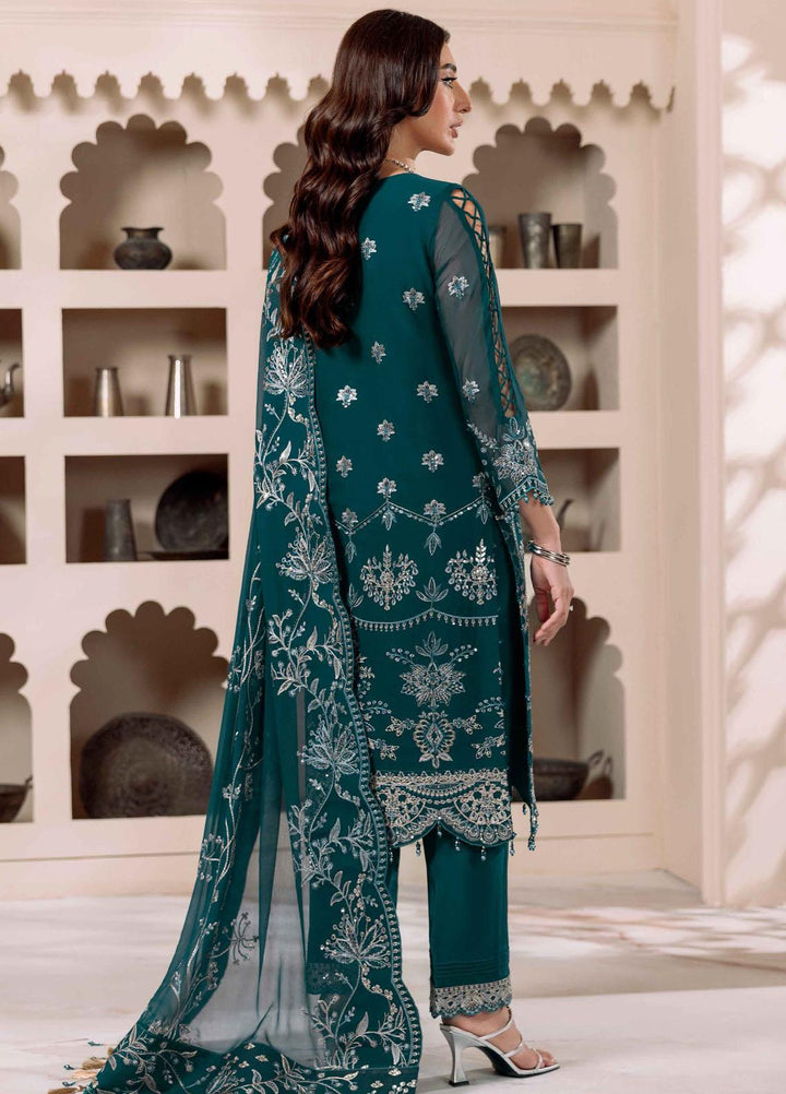 Dua By Alizeh Fashion Embroidered Chiffon Suits Unstitched 3 Piece AFB23DU D-2B Lyra - Festive Collection