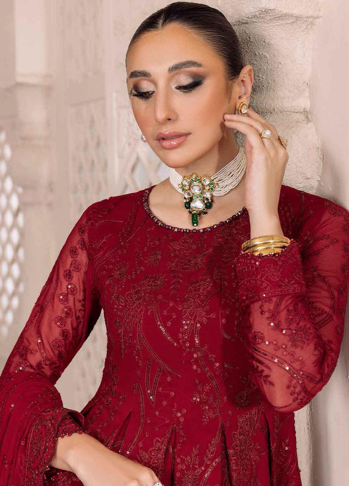 Dua By Alizeh Fashion Embroidered Chiffon Suits Unstitched 3 Piece AFB23DU D-3B Sylvi - Festive Collection