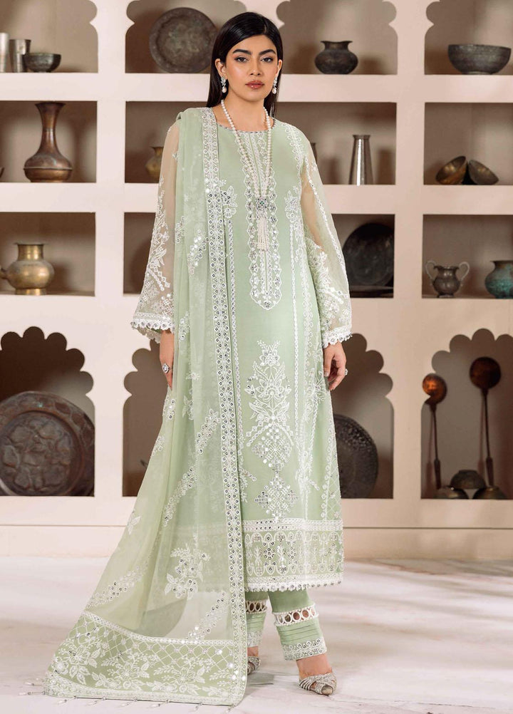 Dua By Alizeh Fashion Embroidered Chiffon Suits Unstitched 3 Piece AFB23DU D-4A Mehrunisa - Festive Collection