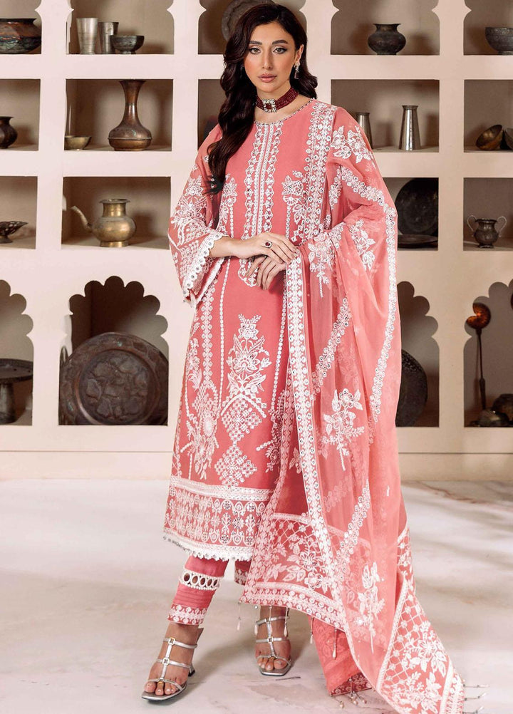 Dua By Alizeh Fashion Embroidered Chiffon Suits Unstitched 3 Piece AFB23DU D-4B Mehrunisa - Festive Collection