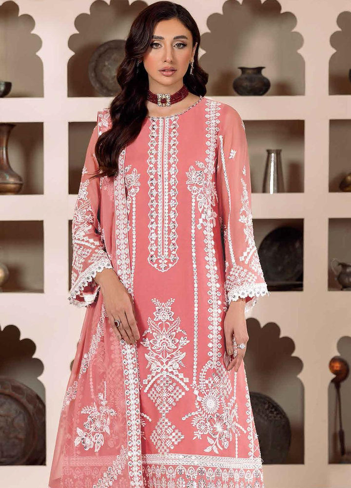 Dua By Alizeh Fashion Embroidered Chiffon Suits Unstitched 3 Piece AFB23DU D-4B Mehrunisa - Festive Collection