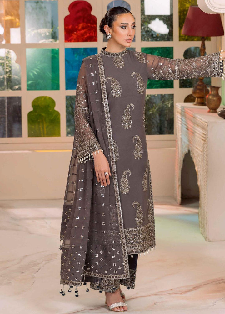 Dua By Alizeh Fashion Embroidered Chiffon Suits Unstitched 3 Piece AFB23DU D-6B Amaya - Festive Collection