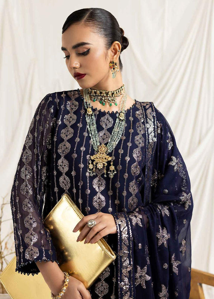 Dua By Alizeh Fashion Embroidered Chiffon Suits Unstitched 3 Piece AFB23-DU2 D-01A Aireen - Festive Collection