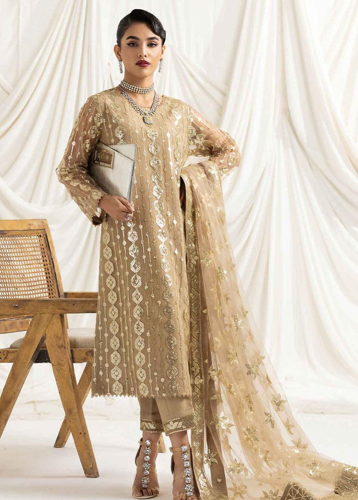 Dua By Alizeh Fashion Embroidered Chiffon Suits Unstitched 3 Piece AFB23-DU2 D-01B Aireen - Festive Collection